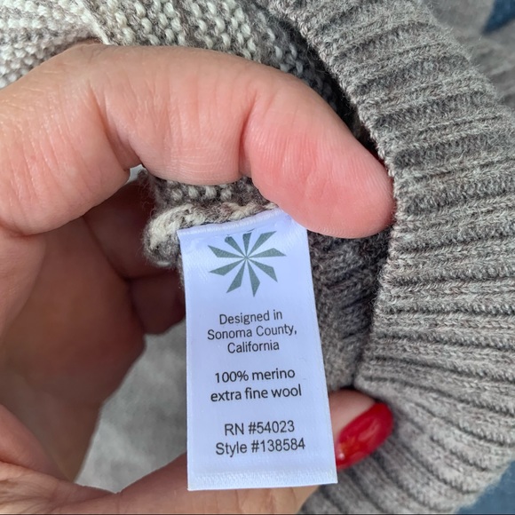 Athleta Noe Striped Wool Pullover Hooded Sweater - Picture 3 of 5